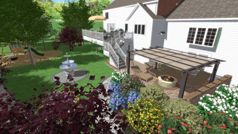 Creative landscape design of a residential villa in Massachusetts, USA